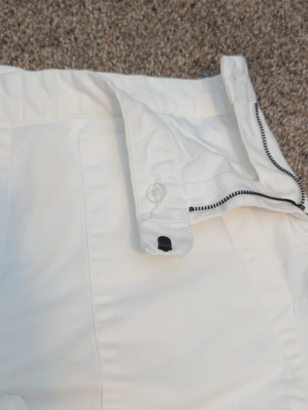 Prologue White Wide-Leg Cropped Chinos with Front Patch Pockets - Size 12 - Picture 6 of 7